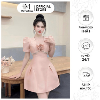 Váy Tacta Cổ Yếm Tay Bồng Xinh Xắn Sang Trọng Thiết Kế Thời Trang Nữ | MORI CLOTHINGS