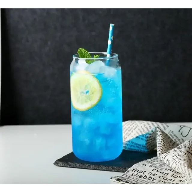 Cốc thủy tinh, Ly trơn hình lon bia độc đáo, lạ mắt khi decor đồ uống