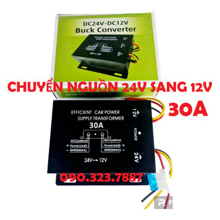 Bộ chuyển đổi nguồn 24v sang 12v , 30a , 240w. chuyên dùng cho xe tải, xe công trình, cứu hộ. loại tốt