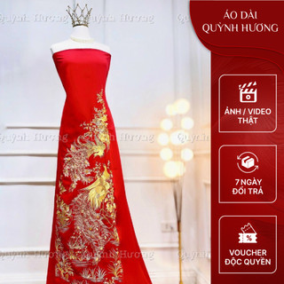 LM2- Vải áo dài lụa mỹ cho mẹ hình thêu cao cấp và sang trọng by Quỳnh Hương