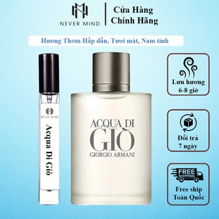 Nước Hoa Nam Nevermind Acqua Di Giò EDT/giò trắng -  Hấp dẫn, Tươi mát, Nam tính 10ml