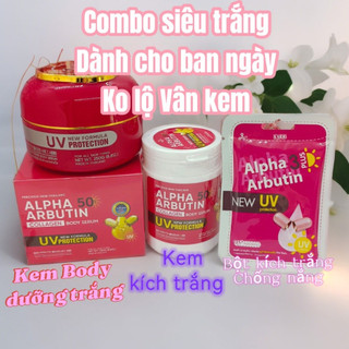 Combo Body alpha arbutine dưỡng trắng, chống nắng Thái Lan chính hãng