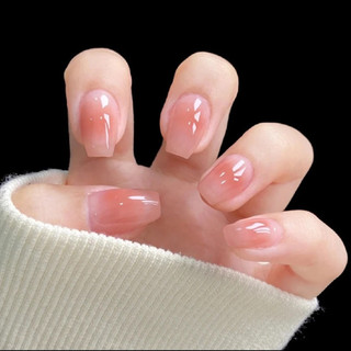 Móng tay giả Hin Nail form vừa tone thạch hồng sơn bóng xinh xắn