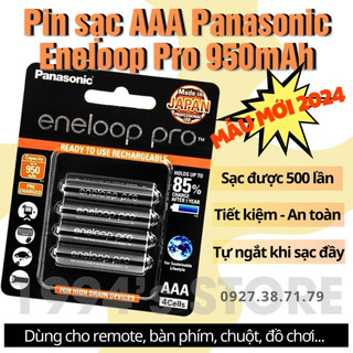Combo 4 pin sạc panasonic eneloop pro aa 2550mah và aaa 950mah - pin sạc 2a và 3a - pin dùng cho micro karaoke, remote