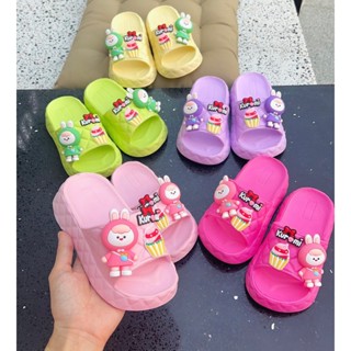 Dép bánh mì 2 quai cho bé gái hình thỏ kuromi êm chân bé siêu nhẹ mềm - PHOM TO LÙI SIZE