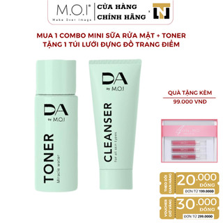 ( HSD Tháng 12/2025 ) Combo Sữa rửa mặt 20 ml và Toner 15ml DA by MOI Cosmetics làm sạch, dưỡng ẩm cho da