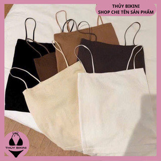 Áo bra nữ 2 dây gân tăm có đệm mút mỏng a1808 - thủy bikini
