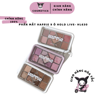 Bảng Phấn Mắt Trang Điểm Mắt HAPPIE 9 Ô HOLD LIVE Trái Tim HL630 Bền Màu kuromi cosmetic bảng mắt happie 9 ô