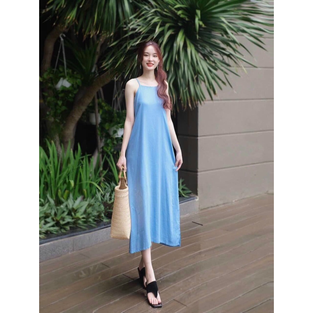 ĐẦM MAXI 2 DÂY CỘT SAU LƯNG