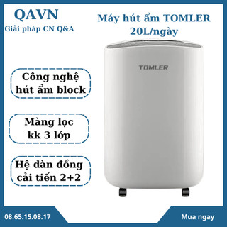 Máy hút ẩm công suất lớn 20L TOMLER Cetus dùng phòng 70m2- Máy lọc không khí màng lọc 3 lớp lọc - bảo hành 1 năm
