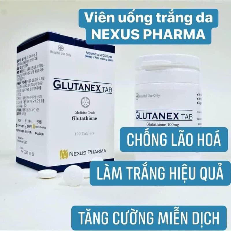 [CHÍNH HÃNG] Viên uống trắng da GLUTANEX Tab 100v - Nexus pharma (Hàn Quốc)