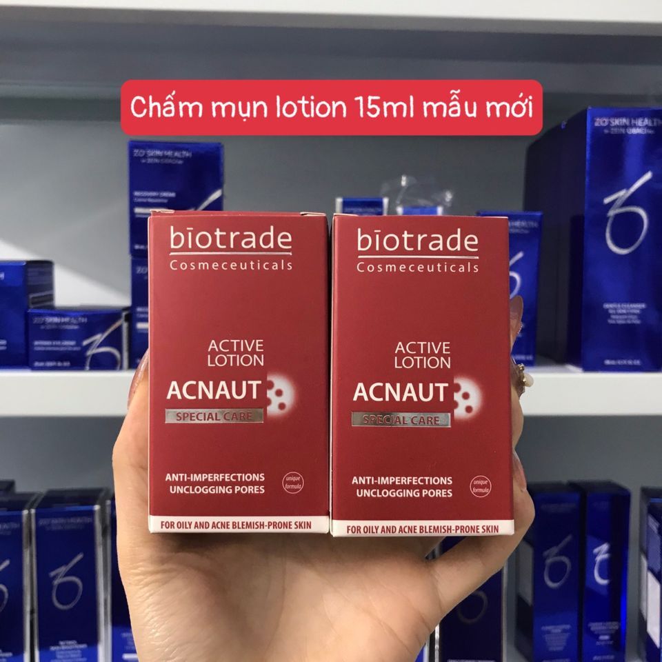 ✔️ BIOTRADE - 15ml Active Lotion giảm mụn Biotrade Acnaut mẫu mới nhất