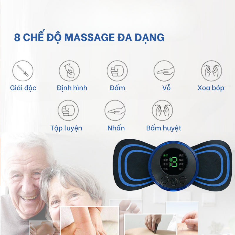 Máy Massage Xung Điện, Máy Massage Cổ Vai Gáy, 8 Chế Độ Massage Giúp Giảm Đau Nhức Hiệu Quả [XẢ KHO]