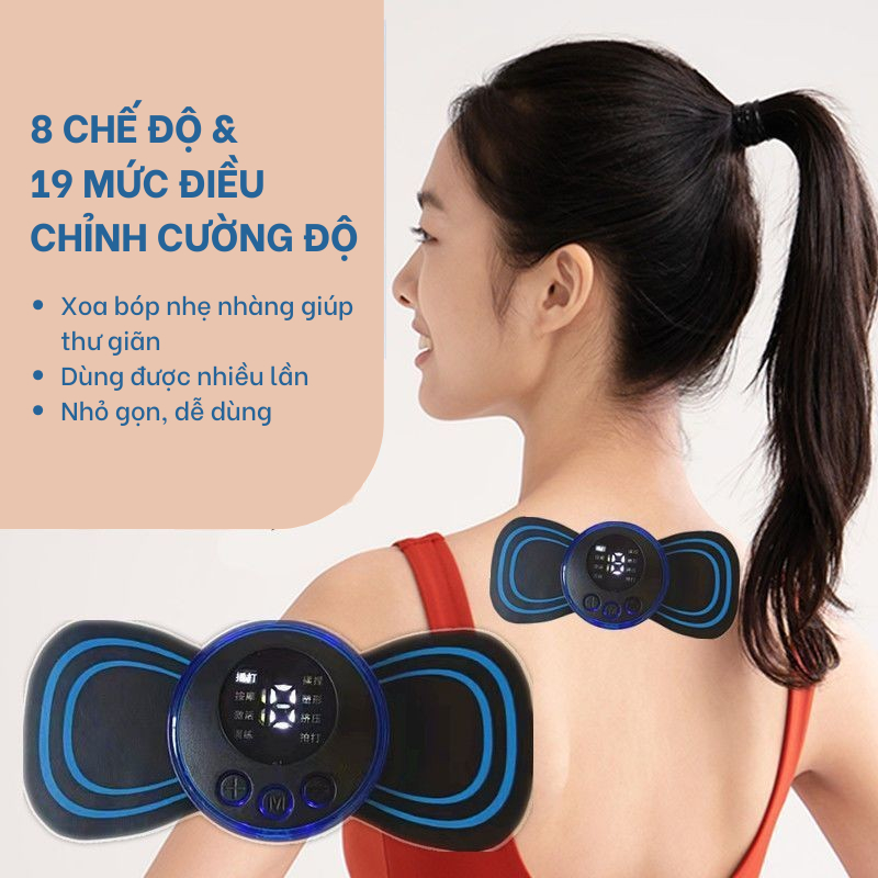 Máy Massage Xung Điện, Máy Massage Cổ Vai Gáy, 8 Chế Độ Massage Giúp Giảm Đau Nhức Hiệu Quả [XẢ KHO]