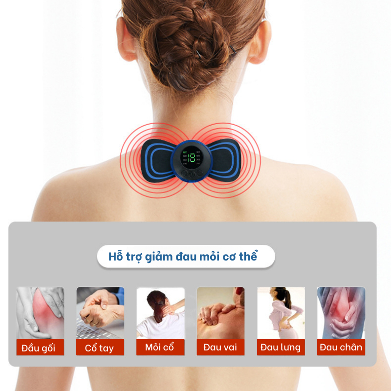 Máy Massage Xung Điện, Máy Massage Cổ Vai Gáy, 8 Chế Độ Massage Giúp Giảm Đau Nhức Hiệu Quả [XẢ KHO]