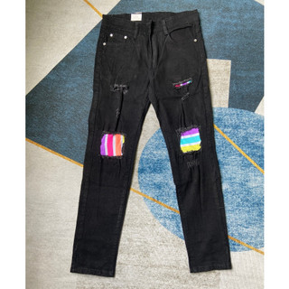 Quần bò jean nam đen rách vá gối 7 màu đẹp mẫu mới hot,form skinny chất jean co giãn giá tốt