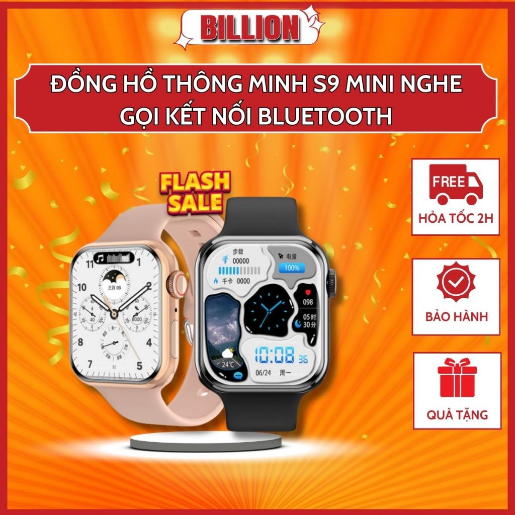 Đồng Hồ Thông Minh S9 MINI Nghe Gọi Kết Nối bluetooth Chống Thấm Nước Thể Thao Sức Khỏe Bản 2024 PKS