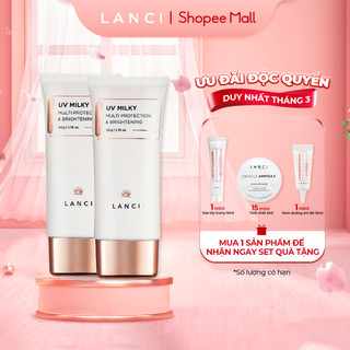 Bộ Đôi Sữa Chống Nắng Dưỡng Ẩm và Làm Sáng Da LANCI UV Milky Multi Protection & Brightening 50ml