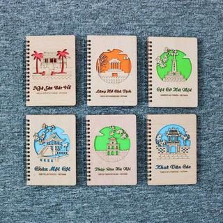 Sổ gỗ hoạ tiết danh lam du lịch