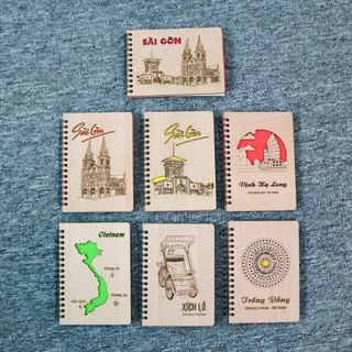 Sổ gỗ hoạ tiết danh lam du lịch