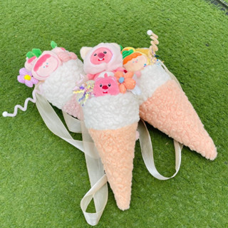 Bó hoa Gấu hình kem cute chất liệu bông mềm mịn, phù hợp với mọi lứa tuổi, quà tặng sinh nhật, các địp đặc biệt