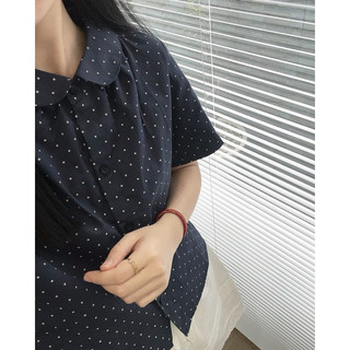 ÁO SƠMI NAVY CHẤM BI