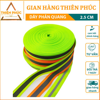 Cuộn dây phản quang vải bản 2.5cm dài 100m, dây cảnh báo vải phản quang