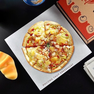Sét 100 tờ giấy lót bánh pizza, giấy thấm dầu chuyên dụng size 16; 18; 20; 22 cm