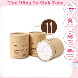 Tăm bông sơ sinh TOBE an toàn cho bé tiện lợi cho cả gia đình hộp 400 chiếc