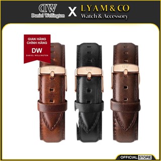 Dây Đồng Hồ Da Nam Nữ Daniel Wellington Khóa Vàng & Bạc Đủ Size DW Chính Hãng