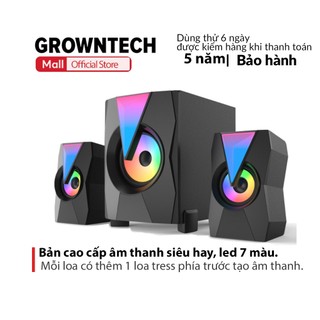 Loa vi tính có đèn led 7 màu growntech màu nhấp nháy đổi màu cắm nguồn usb 1307