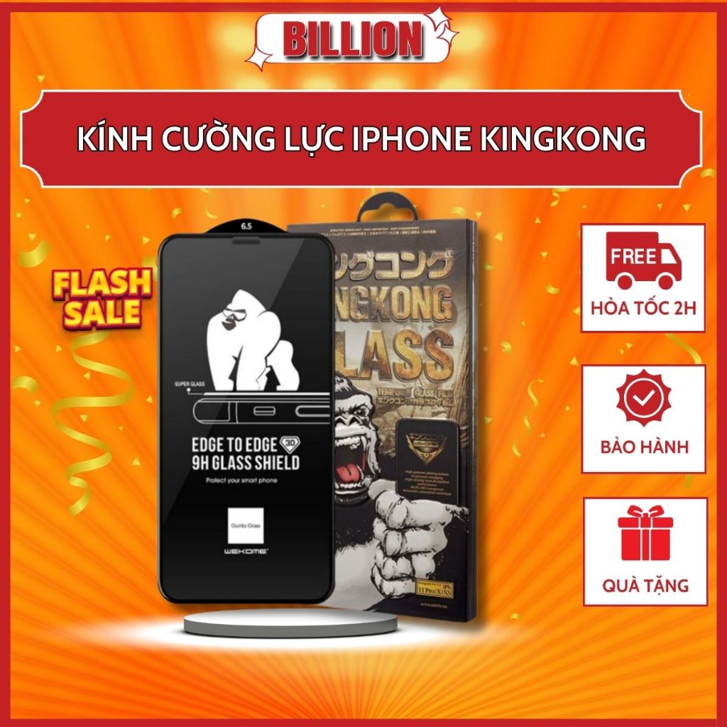 Kính cường lực iphone Kingkong, cường lực iphone 6 6s 7 8 7p 8p x xs xsmax 11 12 13 14 pro promax