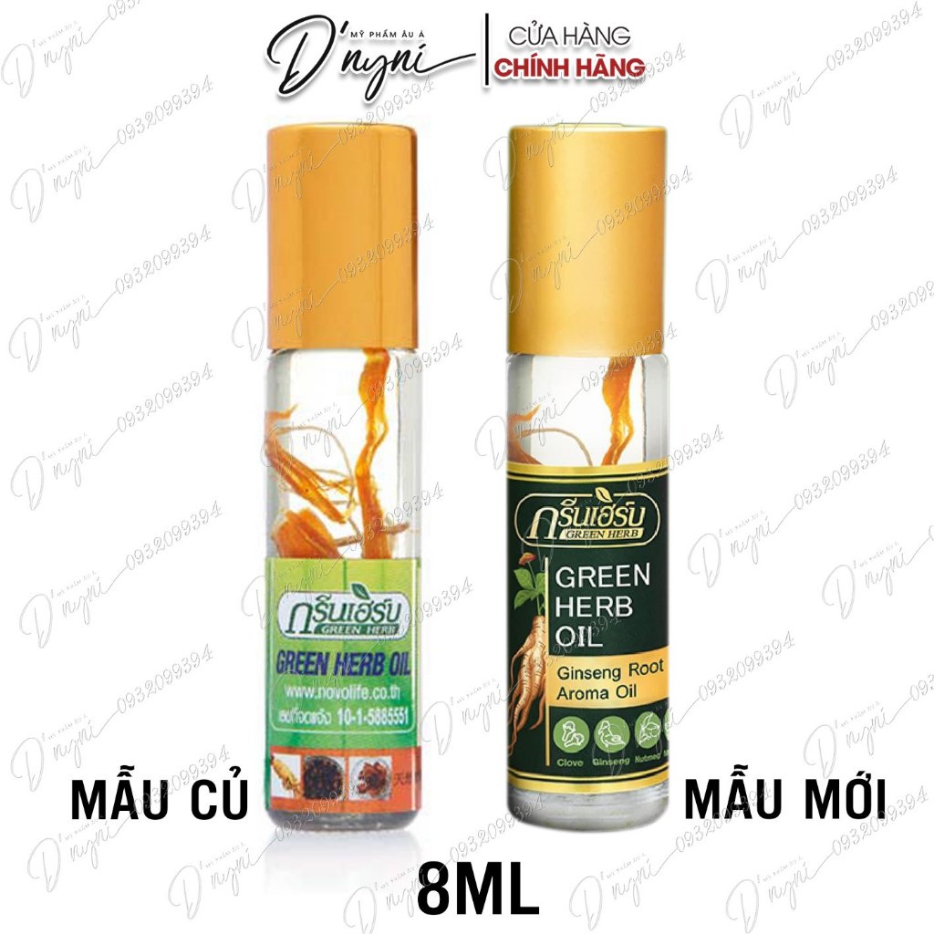Dầu Nhân Sâm Ginseng Green Herb Oil 8ml Thái Lan