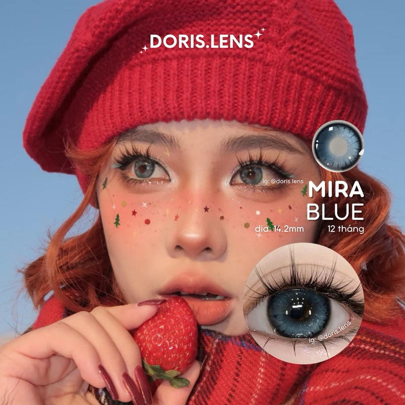 Kính Áp Tròng DORIS.LENS - MIRA BLUE Giãn Vừa 14.2mm Lens Mắt Filter Xanh