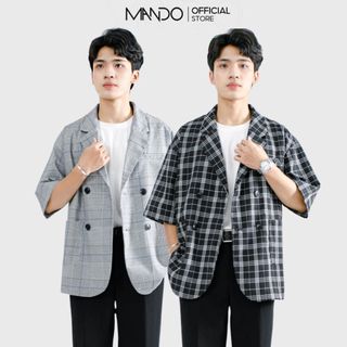 Áo Blazer Tay Lỡ Nam Cổ Ve Xuôi MANDO Chất Liệu Flannel Cao Cấp, Mềm Mịn Không Co Nhăn, Thiết Kế Basic AVH017