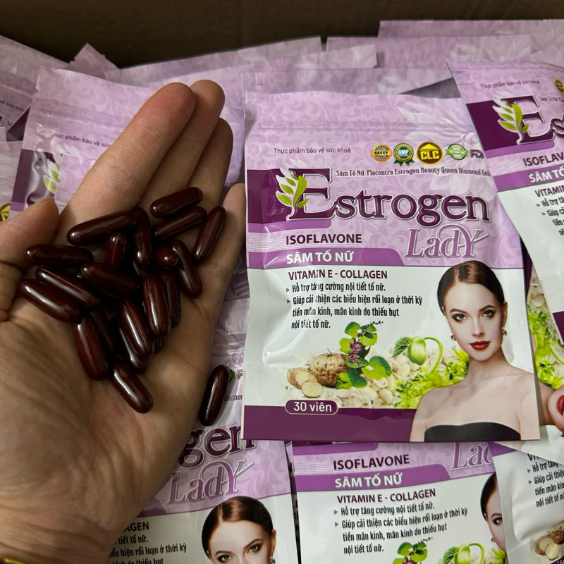 Viên uống nội tiết tố Sâm tố nữ mầm đậu nành collagen BEAUTY QUEEN - giúp làm đẹp ,tăng cường sinh lý nữ