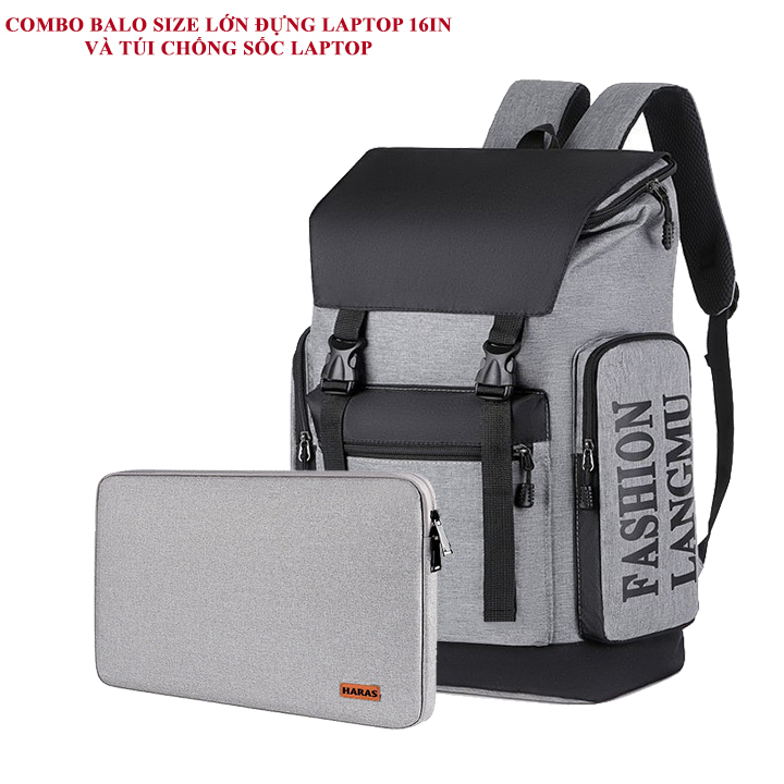 Combo Balo Đựng Laptop Size Lớn Và Túi chống sốc máy tính, chống va đạp , chống thấm nước HARAS HR294TC001