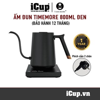 Ấm đun kiểm soát nhiệt độ Timemore Black Electric Kettle 800ml | Bản quốc tế ổ cắm 2 chân