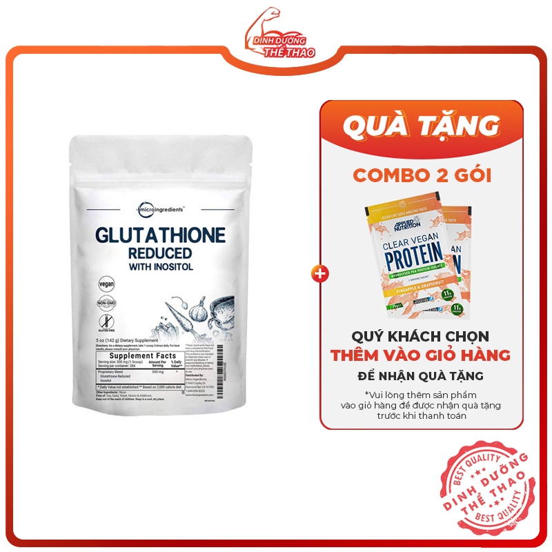 Microingredients Glutathione Reduced 500Mg 142Gram Hỗ Trợ Sức Đề Kháng Và Bảo Vệ Tế Bào Khỏi Sự Oxi Hóa