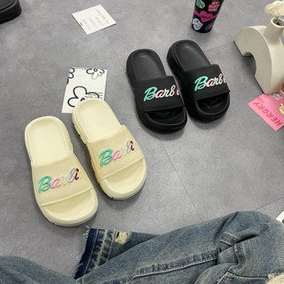 Dép Barbie chữ thêu V1 nhiều màu sắc nam nữ quai ngang đế cao_ hỗ trợ đổi size ANYA STORE