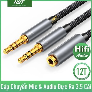Cáp Gộp Audio & Mic Sang Tai Nghe 3.5mm Support Âm Thanh Hifi BH 12T Đổi Mới
