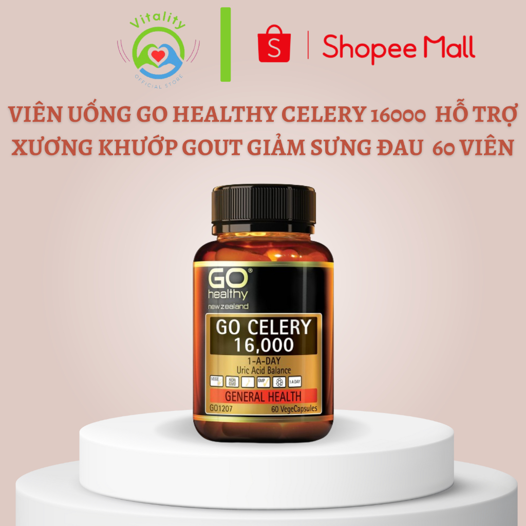 Viên uống Go healthy Celery 16000 phòng và hỗ trợ xương khướp gout giảm sưng đau do gút hộp 30 viên