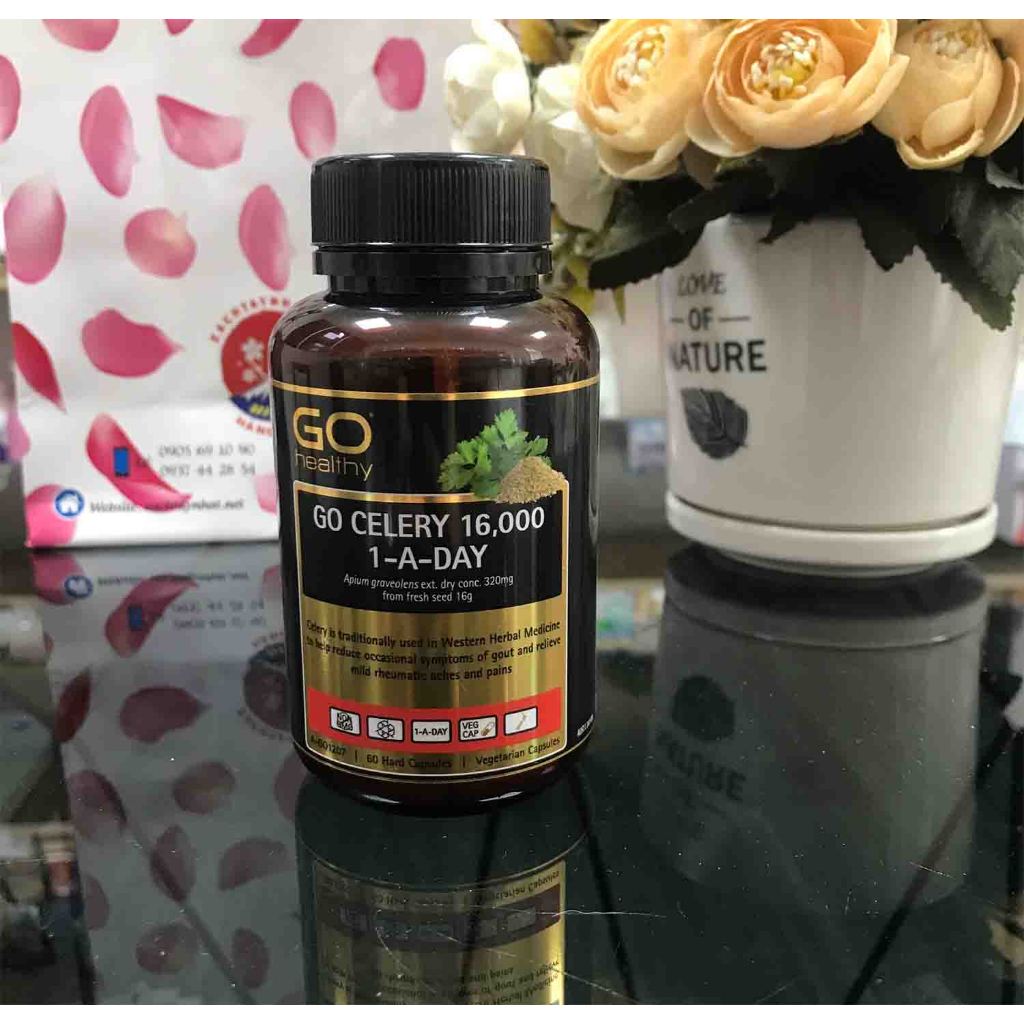 Viên uống Go healthy Celery 16000 phòng và hỗ trợ xương khướp gout giảm sưng đau do gút hộp 30 viên