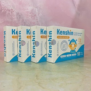 Khăn lau hạ sốt kenshin+ thải nhiệt hạ sốt chuẩn nhi khoa, ngăn ngừa co giật cho bé hộp 10 miếng