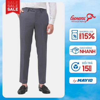 Quần âu nam GENEROS 020122450MF LD004 quần tây nam basic co giãn nhẹ ít nhăn lịch lãm xám trơn