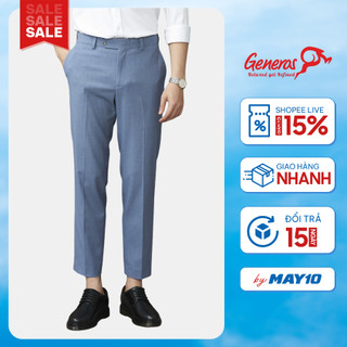 Quần âu nam GENEROS LD007 quần tây nam basic co giãn nhẹ ít nhăn lịch lãm ghi xanh