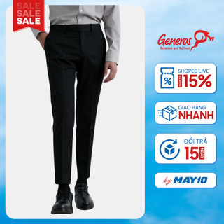Quần âu nam GENEROS 020123148MF đen #3 quần tây nam ôm vừa trẻ trung cao cấp ít nhăn