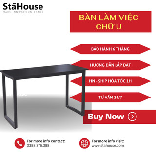Bàn làm việc, văn phòng, bàn học chân sắt chữ U