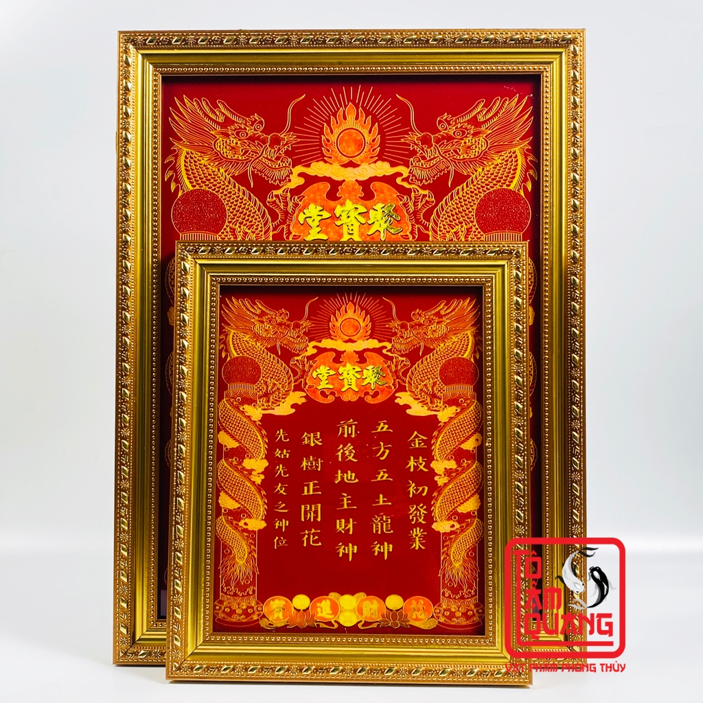 Bài vị Thần Tài Thổ Địa, trang trí bàn thờ thần tài nhiều kích cỡ - Tô Tâm Quang