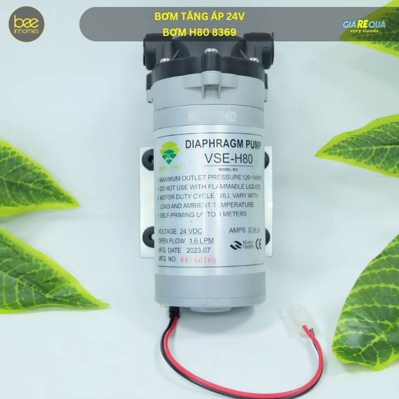 Bơm máy lọc nước ,Bơm tăng áp 24V cho tất cả các máy lọc nước RO H80 8369, Taiwan technology